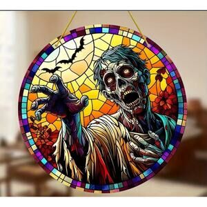 Acrylic Zombie Window Plaque, Sun Cather Halloween Zombie Attack